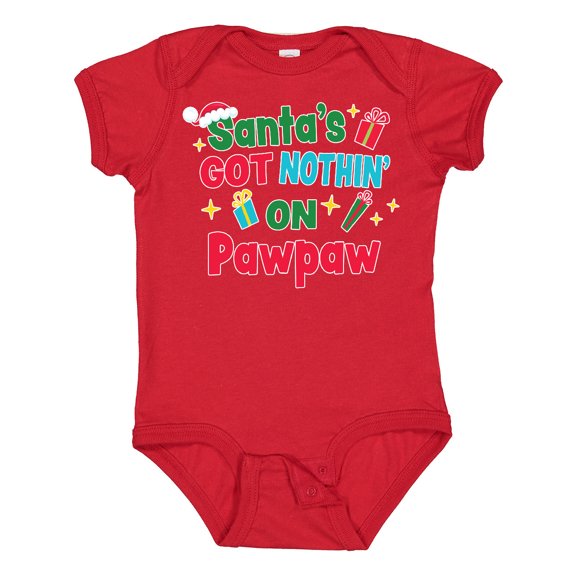 Inktastic Santa's Got Nothin' on Pawpaw with Christmas Presents Boys or Girls Baby Bodysuit