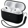 thumbnail image 2 of Yanonmyfd Funda Silicona para AirPods Pro 2 (2022/2023), Estuche de Silicona Líquida para AirPods Pro 2.ª con Cordón, LED Frontal Visible y Compatible con USB-L/USB-C - Negro,Morado Pastel, 2 of 27