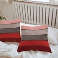 thumbnail image 4 of Brown Red Wood Grain Outdoor Pillow Covers Set of 2 Countryside Stripe Waterproof Throw Pillow Case Decorative Square Cushion Cover for Patio Couch Garden Balcony, 16"x16", 4 of 9