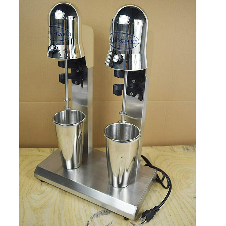 Double Head Commercial milk shaker Machine Stainless Steel Mixing Cup Drink  Mixer 110V 18000RMP Ice Cream Maker Milkshake Juicers for Milk, Ice Cubes