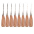 thumbnail image 2 of Wood Handle Drillable Awl, DIY Stainless Steel Leather Sewing Awl Lightweight Ergonomically Handle 8pcs Professional  For Scribing, 2 of 8