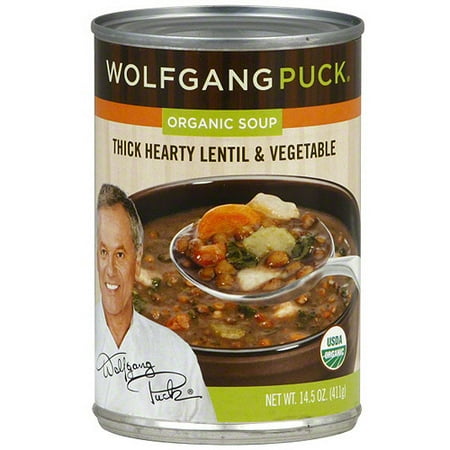 Wolfgang Puck Thick Hearty Lentil & Vegetable Organic Soup, 14.5 oz (Pack of 12)