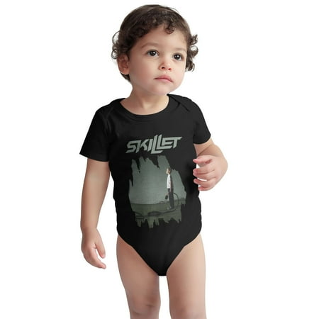 

Skillet Baby Onesie Band Toddler Baby Boys Girls Short-Sleeve Bodysuits Cotton Romper Black 3 Months
