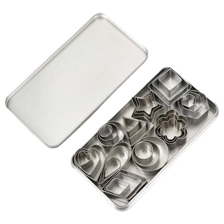Stainless Steel Sugar Biscuit Press Stamp Embosser Cookie Cutter Set, 30-Count by Ink Craft