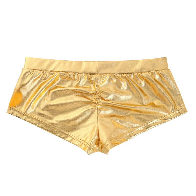 MSemis Women Lingerie Shiny Leather Mini Shorts Hot Pants Booty