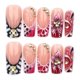 thumbnail image 5 of Uñas postizas francesas de gel suave, cuadradas medianas, con diamantes de imitación florales 3D, 24 unidades., 5 of 5