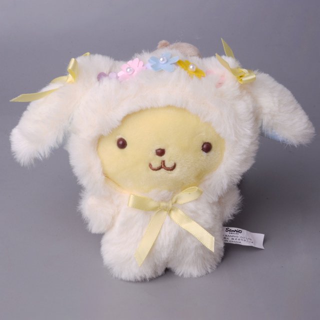 Sanrioed-peluche de dibujos animados para niños, juguete de peluche con diseño de Kuromi Cinnamoroll Kt Cat, My Melody Purin Dog, Kawaii, 10cmPurin dog 47about 10cm Fivean Toy model