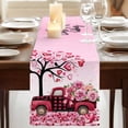 thumbnail image 3 of Table Runners 70 Inches Long Dress Scarves, Valentine's Day Farmhouse Coffee/Dining/Kitchen Table Decor, Holiday Table Runner, Romantic Love Tree Branch Truck Roses Ombre Pink 13x70 Inch, 3 of 9