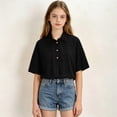 thumbnail image 6 of Abcomgle Boys Button Down Shirts Size 10-12 Short Sleeve Linen Boys Dress Shirts Summer Casual Boys Beach Shirt, 6 of 7