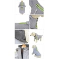 thumbnail image 3 of Impermeable moderno con capucha para mascotas (gris - XXL), impermeable ligero para perros con poncho con cierre de cremallera y rayas reflectantes, adecuado para perros pequeños, medianos y grandes, 3 of 5