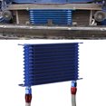 thumbnail image 2 of Enfriador de aceite de motor de transmisión de coche de 13 filas AN10 Higoodz conjunto de radiador de refrigeración universal azul, 2 of 7
