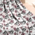 thumbnail image 2 of White Floral Skull Pattern Blanket,Comfortable Soft Lamb Wool Throw Blanket,All Season,Warm Lightweight Blankets for Sofa Bed Couch Living Room Chair,50"x60", 2 of 4