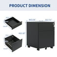 thumbnail image 3 of 2 Drawer Mobile File Cabinet with Lock Steel File Cabinet for Legal/Letter/A4/F4 Size, Fully Assembled except for Wheels, 3 of 6