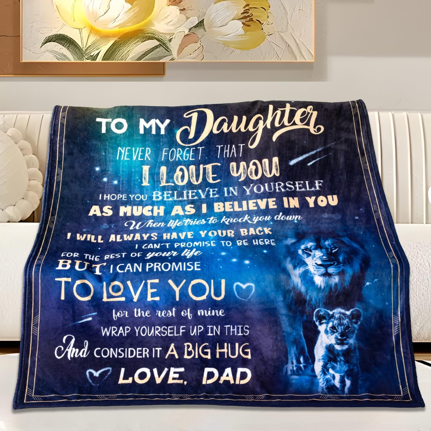 Daughter Blanket Gifts for Daughter from Dad - to My Daughter Soft Throw Blanket - Christmas Birthday Present for Teen Daughter from Father