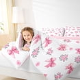 thumbnail image 4 of jejeloiu Kawaii Flower Floral Twin Comforter Sets,Cute Bowknot Ribbon Bedding Set For Girls Teens Reversible 2pcs, 4 of 8