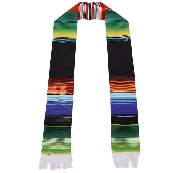 LEORX Mexican Graduation Sash Multicolor Cloth Shoulder Strap for Graduation Party Decor