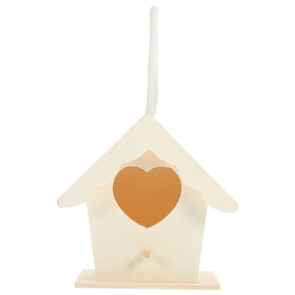 GOOHOCHY Décoration Créative de Nid de pájaro, adorable Dessin de jaula, Artisanat de madera, Modèle de Maison de pájaros, Nid de pájaro Artificiel pour Bureau
