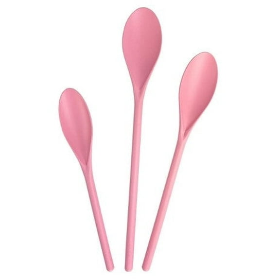 Crisp 3 Piece Pink Poly Mixing Spoon Set