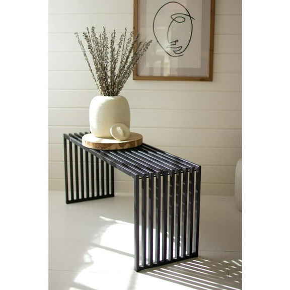 Kalalou Inc Black Metal Bench Console