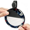 thumbnail image 2 of Peace Dove 2Pcs PU Leather Round Luggage Tags with Privacy Cover and Name ID Tag for Suitcase, Handbags, Backpacks, School Bags, 2 of 6