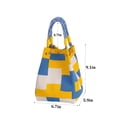 thumbnail image 4 of Deago Women Mini Knit Tote Bag Striped Crochet Bucket Handbag Small Purse Vacation Lightweight Beach Bag Travel Weekend, 4 of 9