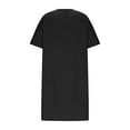 thumbnail image 5 of Summer Dresses for Women 2025, Women's Fashion Crewneck Loose Half Sleeve Solid Knee-length Dress(Black,S), 5 of 5