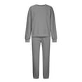 thumbnail image 4 of IROINNID Survêtement pour Femmes Ensemble 2 Pcs Liquidation Tenues Décontractées Manches Longues Hauts Amples Pantalons Longs Col Rond Ensembles Chandails en Molleton Costume Tenues de Sport, Gris, 4 of 8