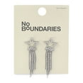 thumbnail image 3 of No Boundaries Silver-Tone Star Fringe Earrings, Women's, 3 of 4