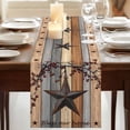 thumbnail image 3 of Texas Star Vintage 108 Inch Table Runner, Berry Grey Blue Brown Wooden Farmhouse Dresser Scarf Cotton & Linen Tablerunner for Dining/Kitchen Island/Holiday Party Décor 13" x 108", 3 of 9