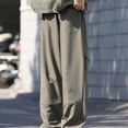 thumbnail image 4 of Blmnix Low Waisted Men Pants Cargo Carpenter Pants Travel Pants Baggy Pant Long Green Straight-Leg Summer Pants,M, 4 of 5