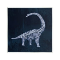 Stupell Industries Blue Brachiosaurus Skeleton Animals & Insects Painting Unframed Art Print Wall Art, 12 x 12