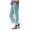 Blue-B, variant on QHFBli Straight Leg Linen Pants for Women Elastic Waist Wide Leg Crop Pants Loose Women Linen Pants Beach Flowy Pants Capri Pants