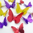 thumbnail image 5 of chaungfeng 12-Piece Butterfly Wall Decals for Women, Self-Adhesive Glitter Stickers Decoration for Window, Living Room, Bedroom, Wall, Festive Display, Red Yellow Purple, 5 of 7