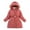 Watermelon Red, variant on Coerni Girls' Winter Jacket Padded Hooded Parka with Detachable Hood Faux Collar Outerwear Teens Belt Pockets Zip Up Warm Coats