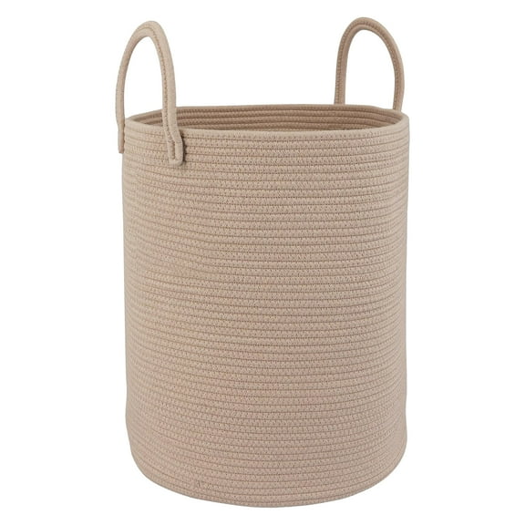 DIY. STORE Cotton Rope Laundry Basket Hamper, Boho Rope Woven Basket for Storaging Toys, Clothes, Towels, Blankets, Throw Pillows