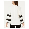 thumbnail image 2 of ALFANI $100 Womens New 1654 Ivory Embellished Flare Sleeves Top XL B+B, 2 of 2