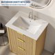 thumbnail image 2 of Gabinete de baño independiente acanalado con lavabo – Diseño rústico y moderno – 2 cajones y 1 abatible – Fácil montaje y limpieza – Ideal para baños pequeños – Color madera E6509-LD, 24 pulgadas, 2 of 8