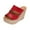 Red, variant on Fesfesfes Wedge Sandals Summer New Outwear Thick Sole Sandals Casual Hollow Out Women's Slippers 4.5(35)