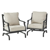 Set of 2 Grand Leisure Newport Deep Seating Outdoor Stationary Rocking Chairs