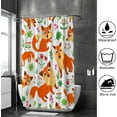 thumbnail image 4 of Coolnut Bath Shower Curtain Liners Fox Flowers Leaves 60x72in Polyester Waterproof with 12 Curtain Hooks, 4 of 6