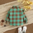 thumbnail image 5 of Atogsazn Toddler Baby Boys Plaid Jackets Boy's Button Down Long Sleeve Shirts Fall Outfit Clothes Coat Green 6-12 Months, 5 of 8