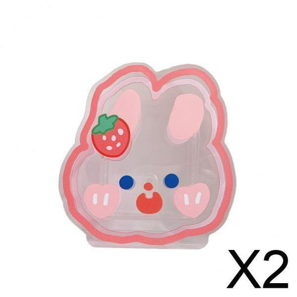 2 Lindos Soportes Transparentes Para Bolígrafos Y Lápices, Papelería Escolar, Acrílico Para Escritorio, Conejo A