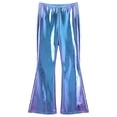 thumbnail image 4 of Alvivi Men's Shiny Metallic 70's Disco Dude Pants Vintage Flared Trousers Bell Bottom Dance Costume Colorful XXL, 4 of 4