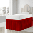 thumbnail image 3 of Egylin Dorm Room Bed Skirt 800TC Egyptian Cotton - Ruffled Style Dorm Sized - Egyptian Cotton Bed Skirts Tailored ( Twin XL/ 36" drop , Red), 3 of 5