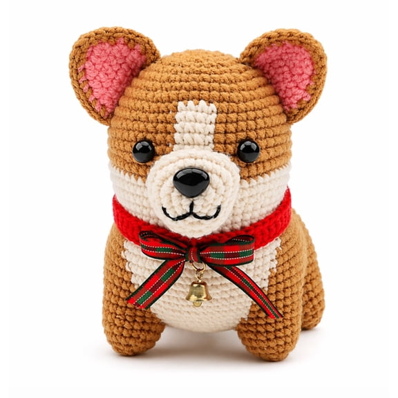Corgi Crochet Kit for Beginners, Dog Amigurumi Starter Set with Step by Step Video Tutorials, TIKA