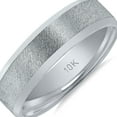 thumbnail image 3 of SZUL Men's 6mm Stone Finish Wedding Band in 10K White Gold, 3 of 4