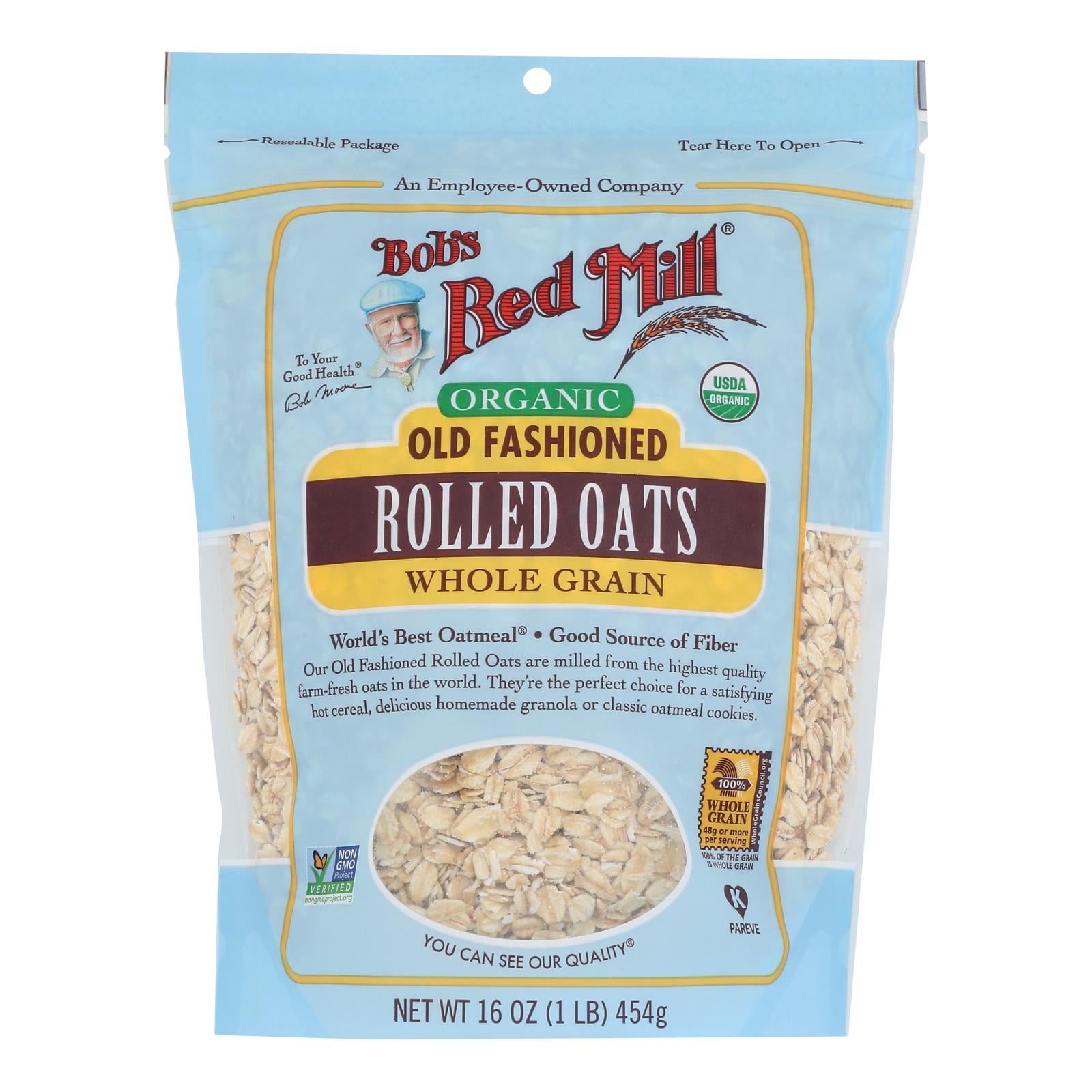 (Price/Case)Bob'S Red Mill Organic Old Fashioned Rolled Oats 16 Ounce Bag - 4 Per Case