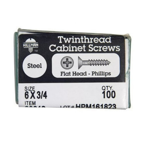 Hillman Cabinet Screws No. 6 X 3/4 " Phillips Flat Head 100 / Box