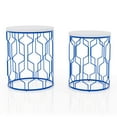 thumbnail image 4 of Furniture of America Ryk 2-Piece Nesting Table, Blue, 4 of 7