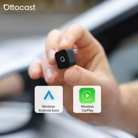 Ottocast Mini Slim 3.0 Wireless CarPlay Android Auto Adapter Black 2 IN 1 Car Accessories